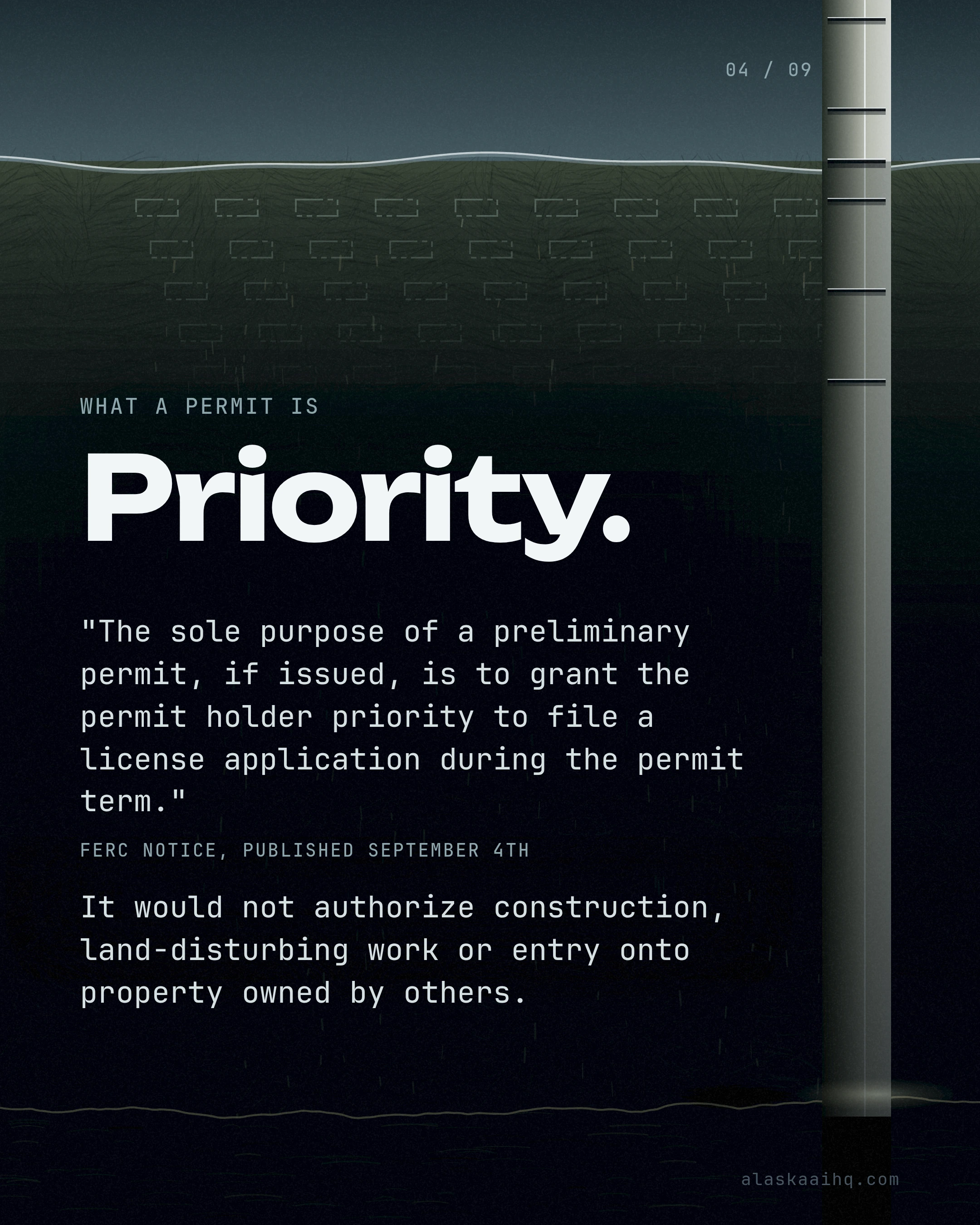 Priority. "The sole purpose of a preliminary permit, if issued, is to grant the permit holder priority to file a license application during the permit term."