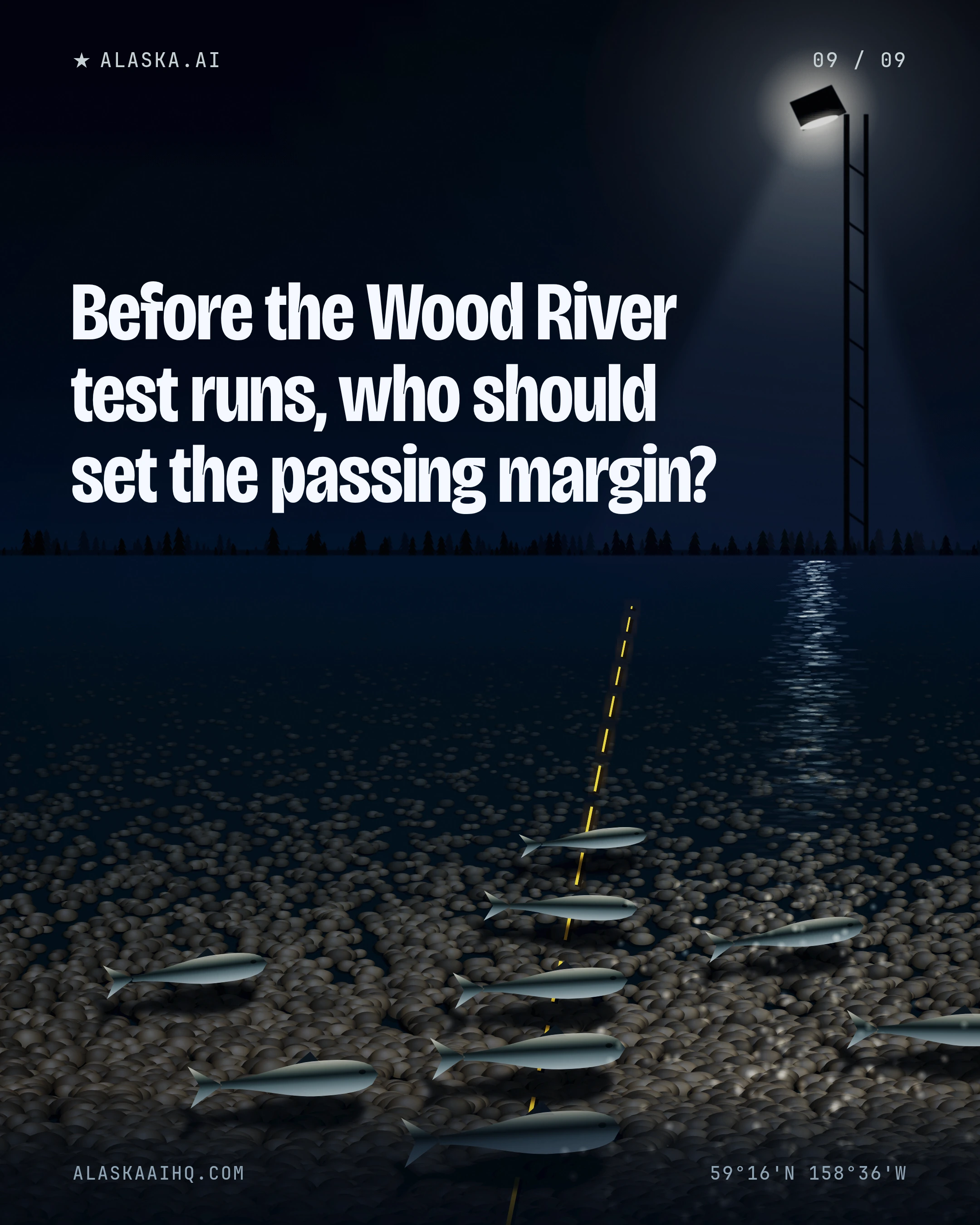 Before the Wood River test runs, who should set the passing margin?