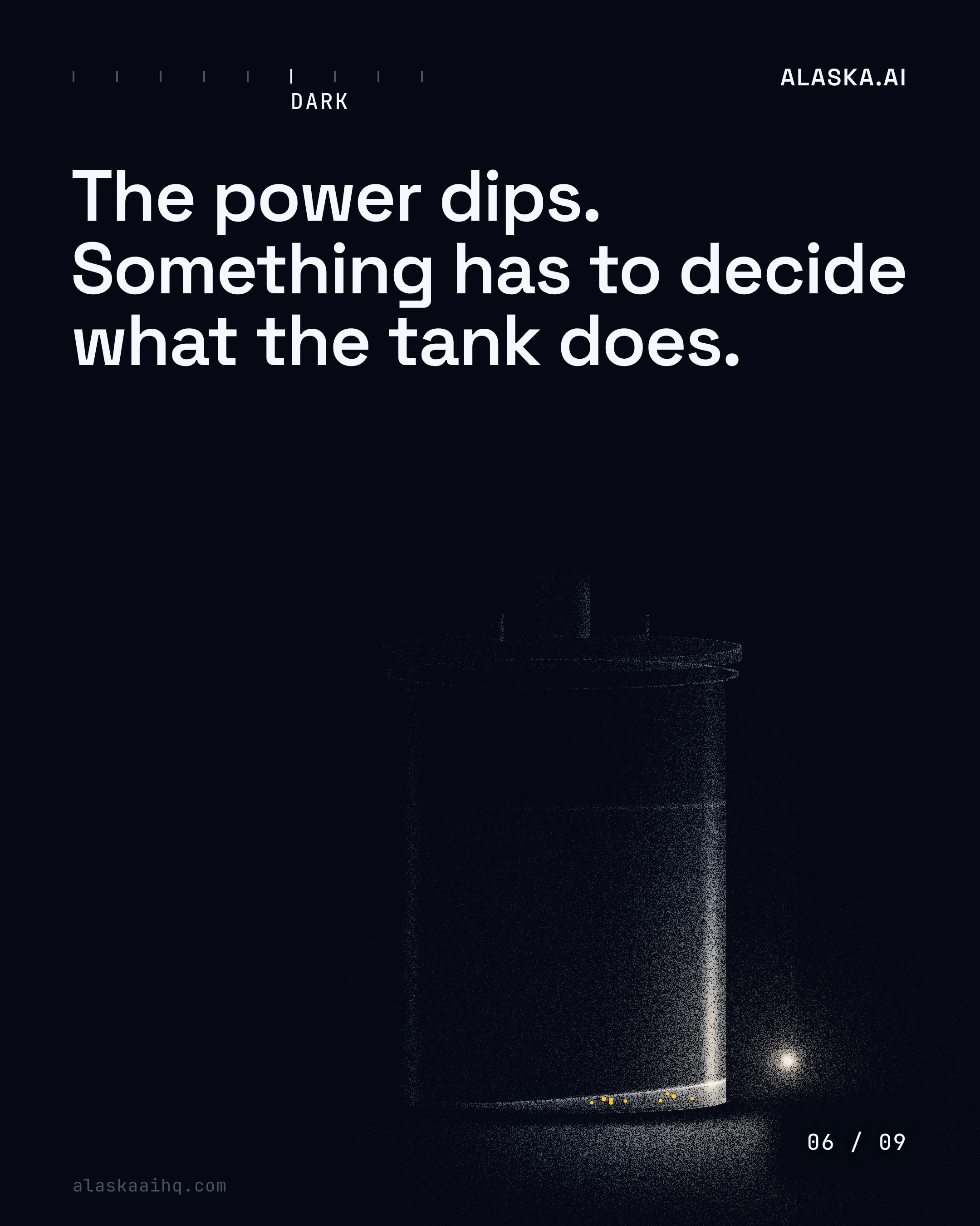 The power dips. Something has to decide what the tank does