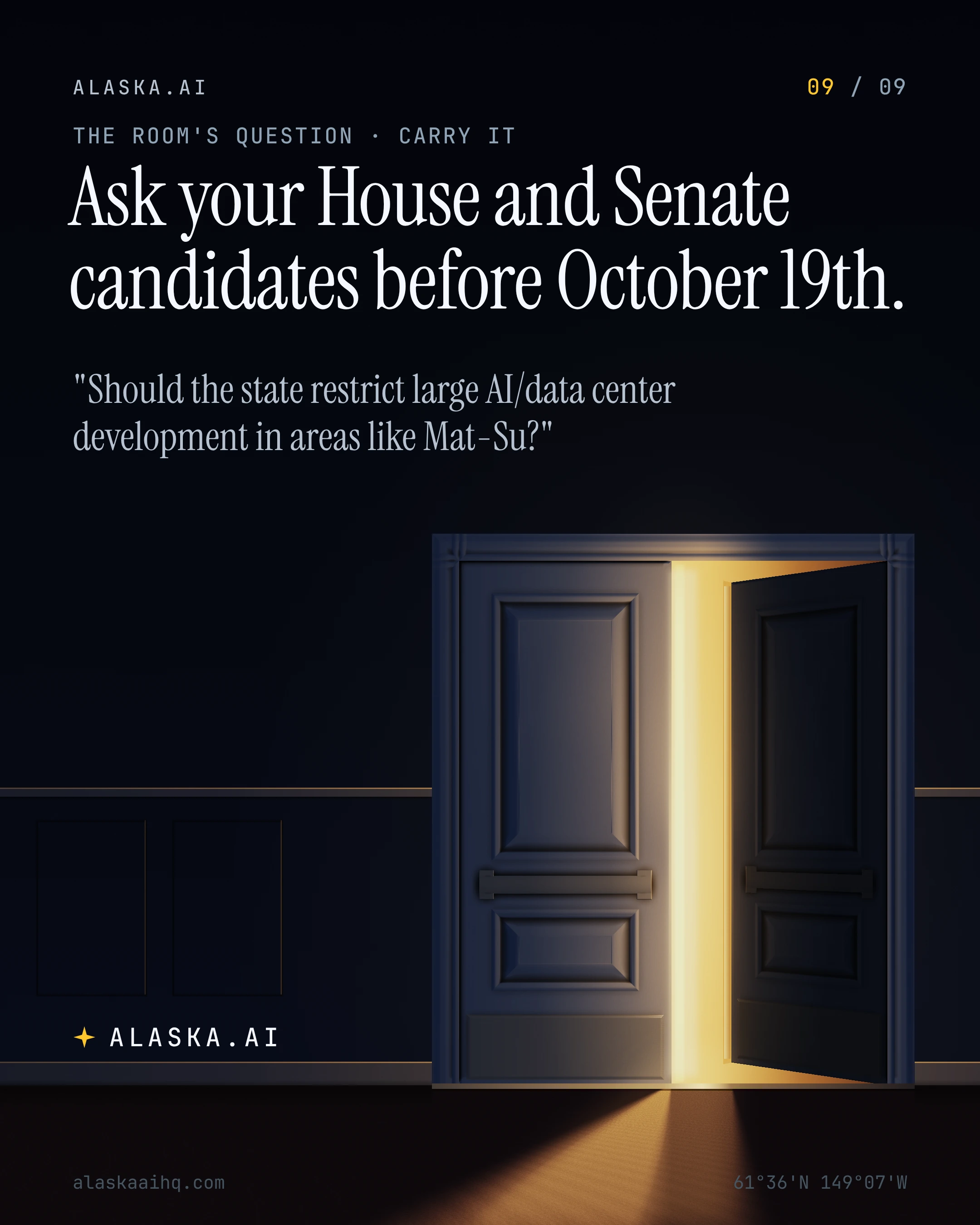 Ask your House and Senate candidates before October 19th