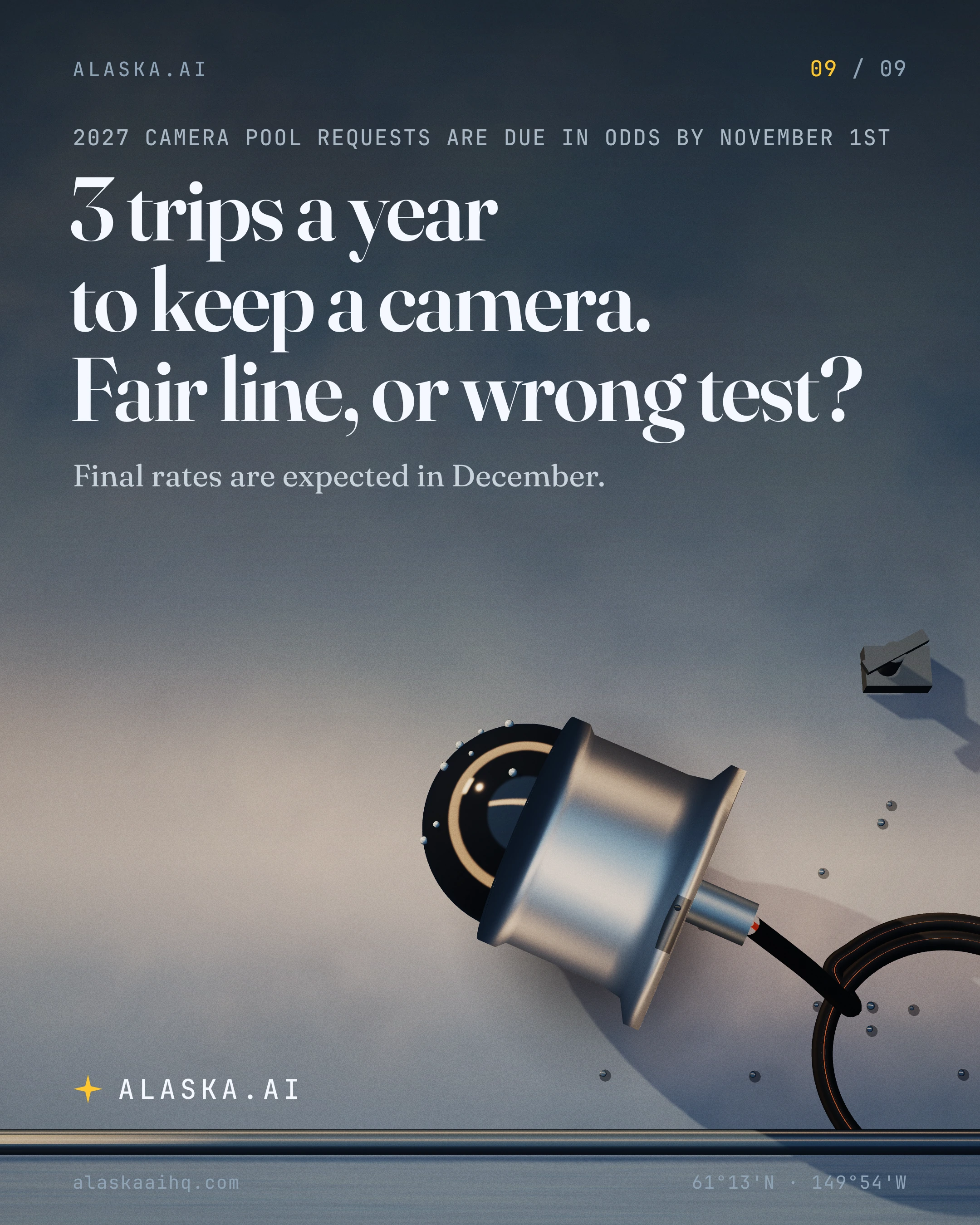 3 trips a year to keep a camera. Fair line, or wrong test?. Final rates are expected in December
