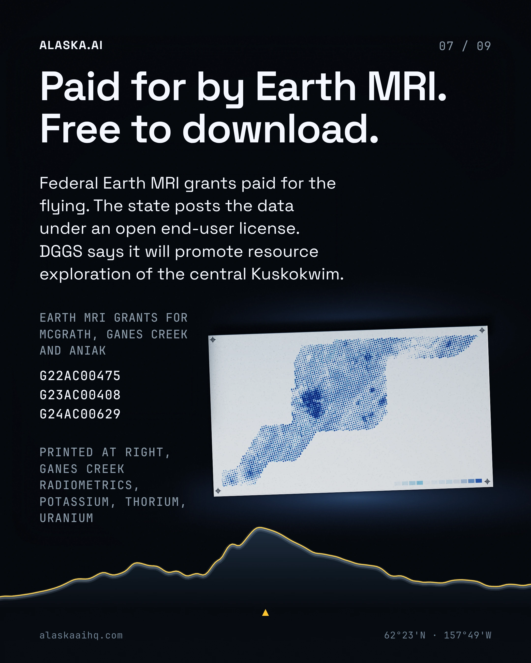 Paid for by Earth MRI. Free to download. Federal Earth MRI grants paid for the flying. The state posts the data under an open end-user license.