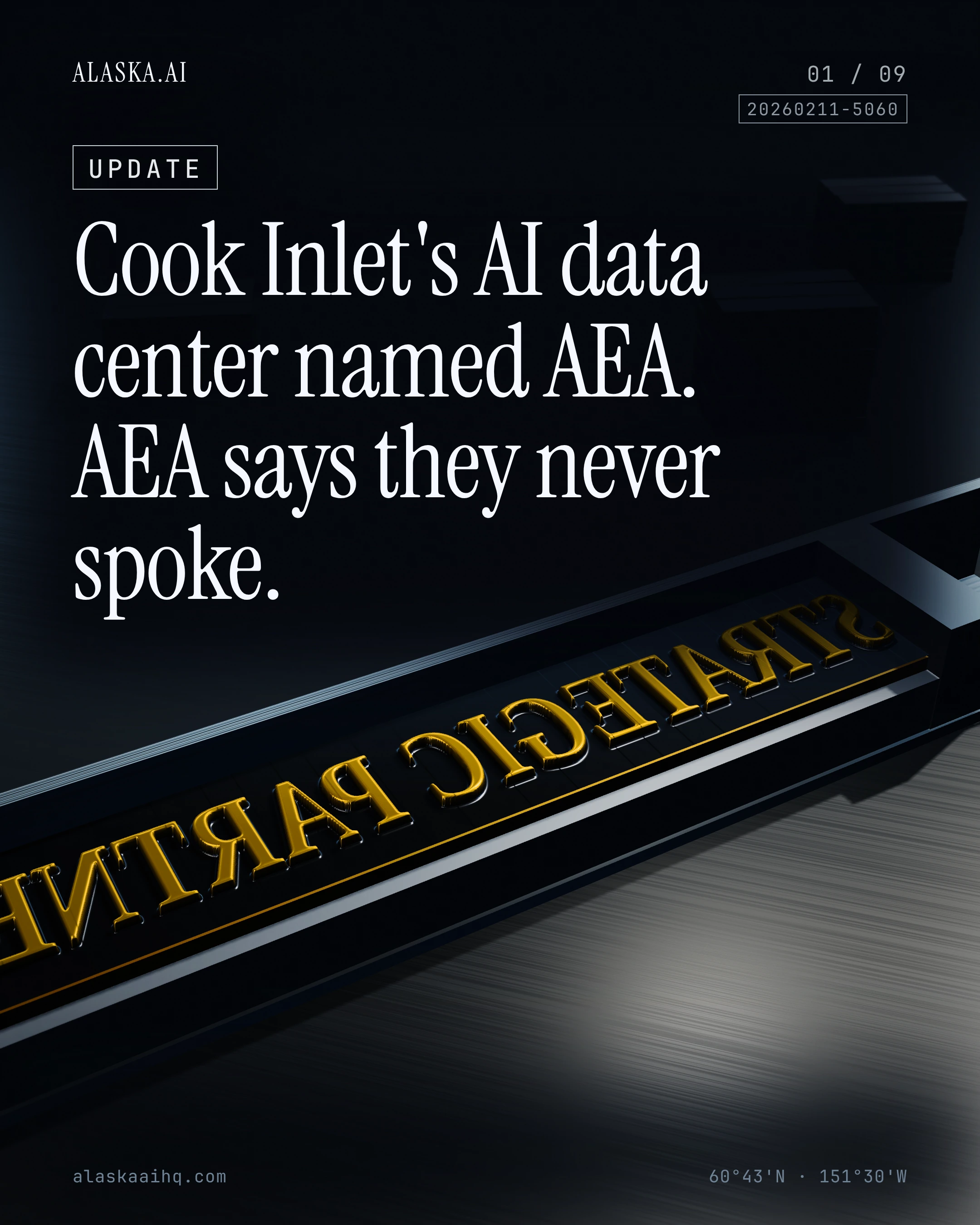 Cook Inlet's AI data center named AEA. AEA says they never spoke