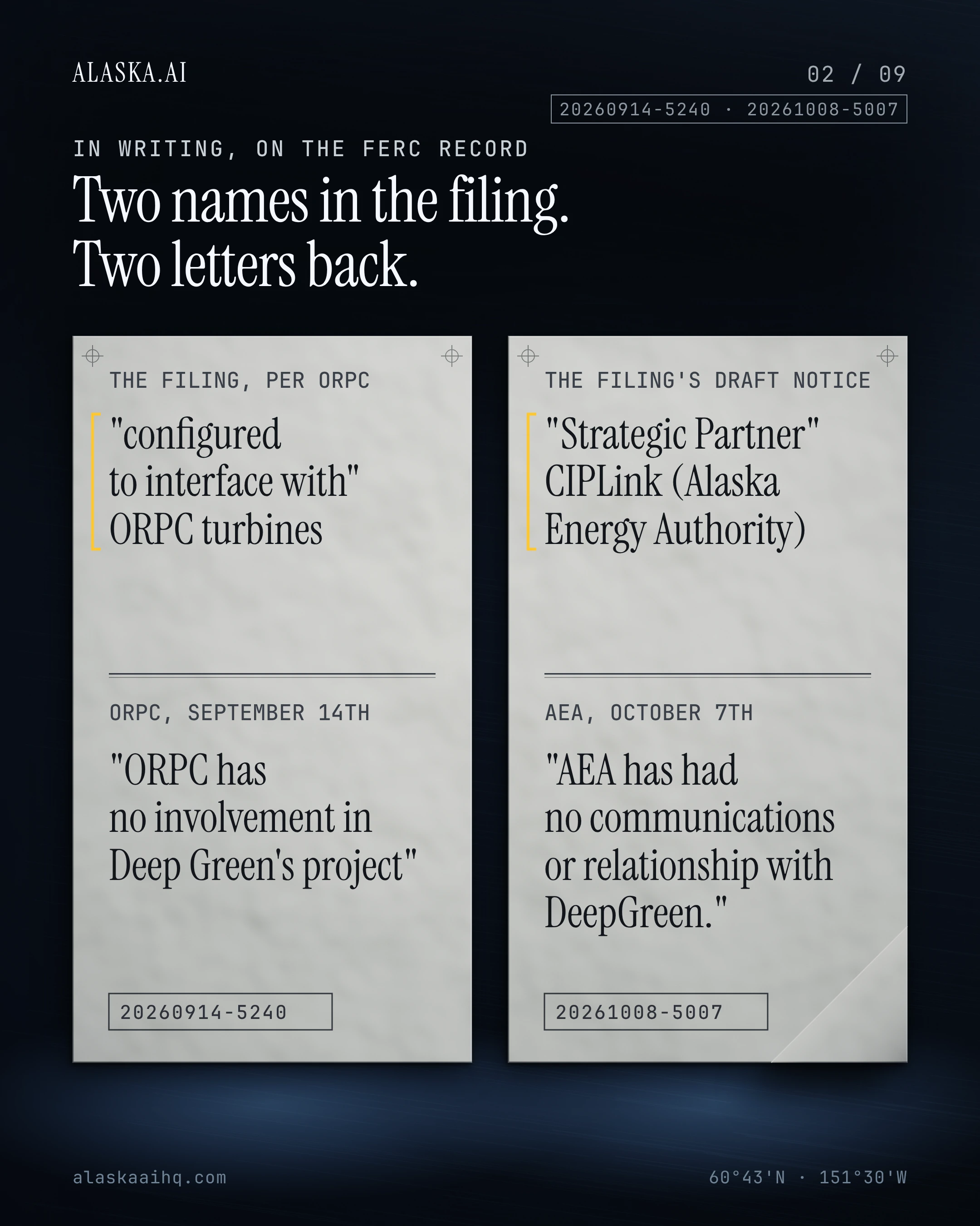 Two names in the filing. Two letters back