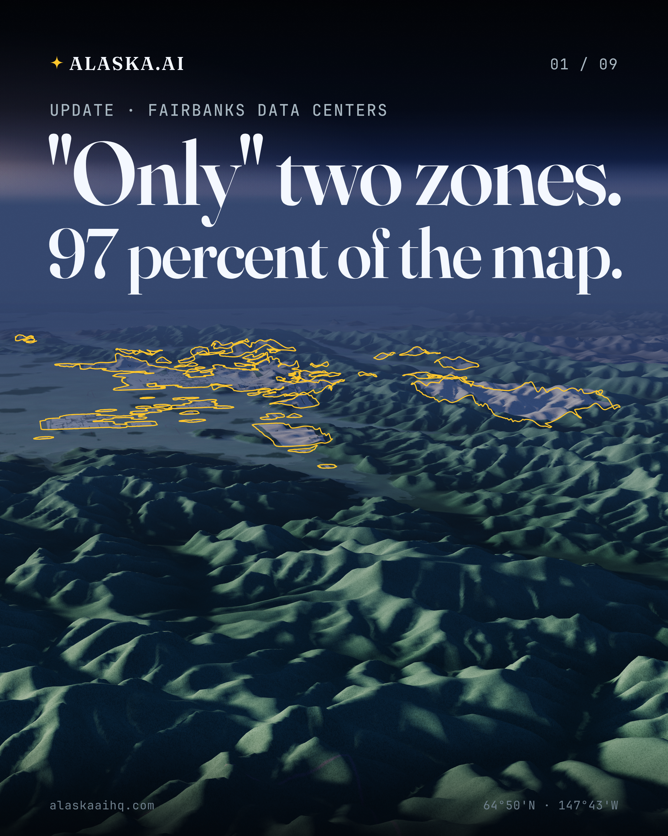 "Only" two zones. 97 percent of the map