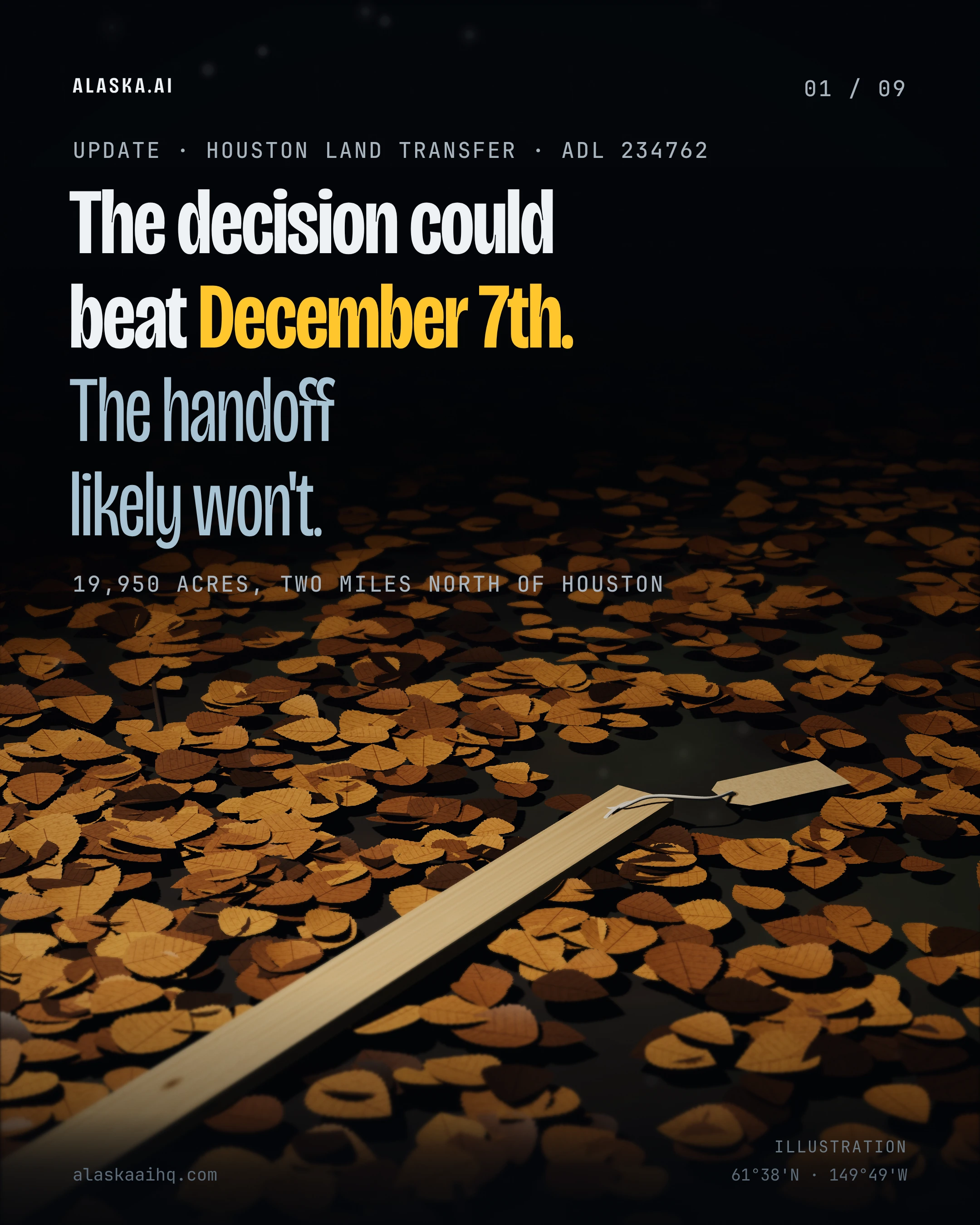 The decision could beat December 7th. The handoff likely won't