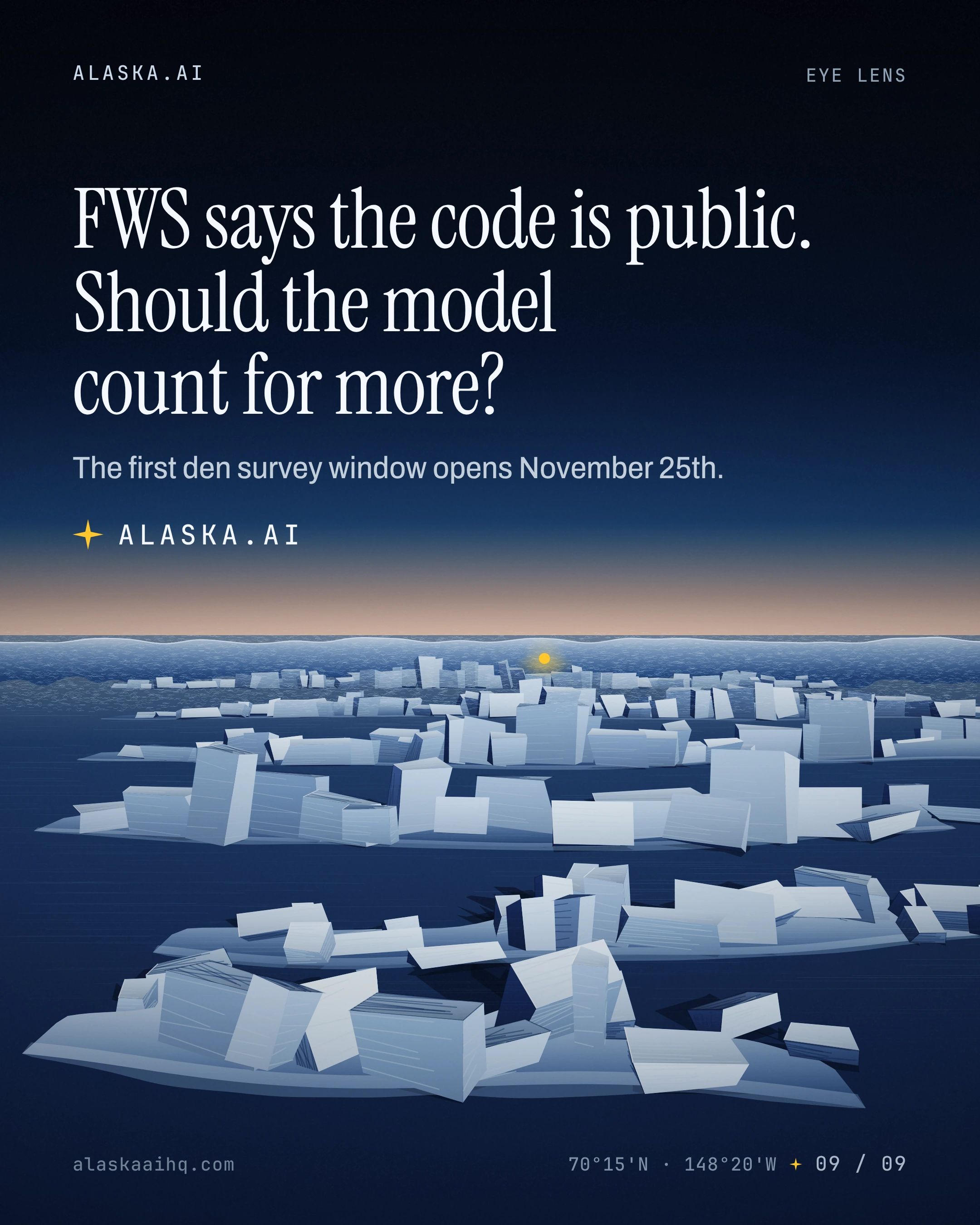 FWS says the code is public. Should the model count for more?. The first den survey window opens November 25th