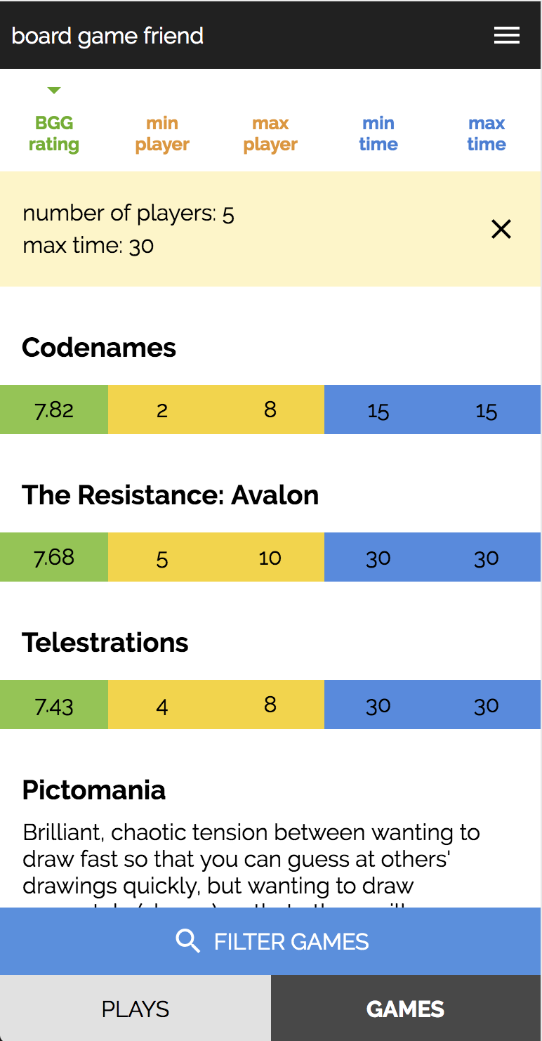 filtered games