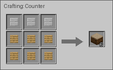 Counter crafting recipe