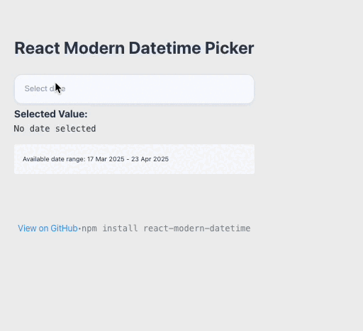 React Modern Datetime Preview