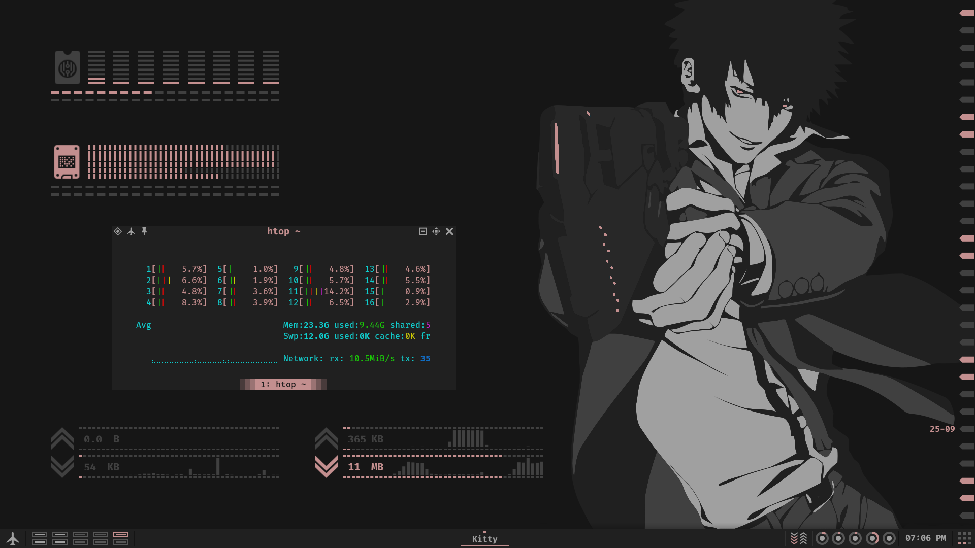 RosyBrown Desktop HTOP Window