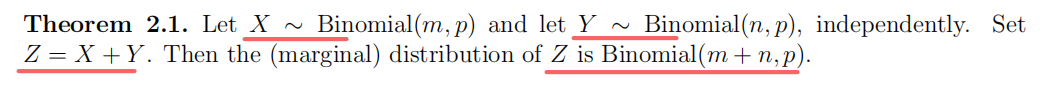 两个二项分布离散变量之和仍为二项分布
