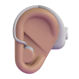 Ear with Hearing Aid Medium Skin Tone