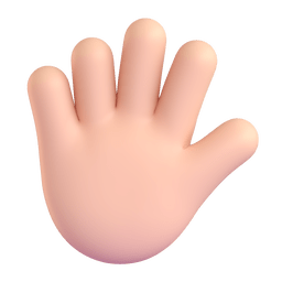 Hand with Fingers Splayed Light Skin Tone