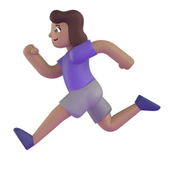 Woman Running Medium Skin Tone