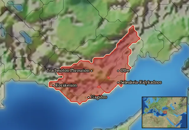 Regions of the Kilikia Tracheia mercenary pool
