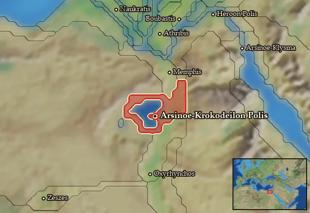 Map of Arsinoites-Aphroditopolites Nomoi and its neighbours