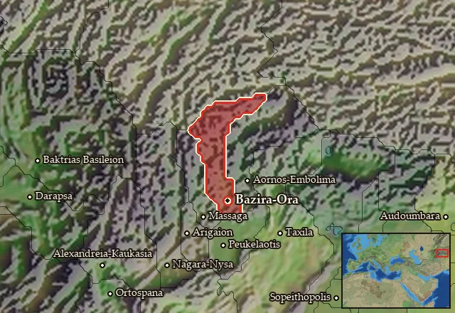 Map of Assakenia and its neighbours
