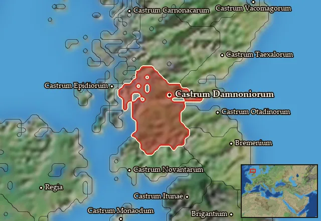 Map of Damnonia and its neighbours