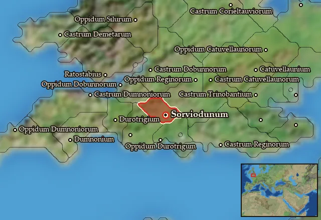Map of Durotrigia Centralis and its neighbours