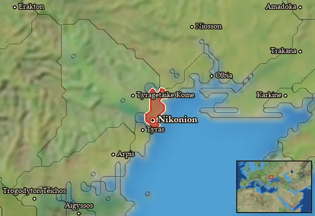 Map of Hellenike Tyragetia and its neighbours