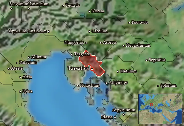 Map of Liburnia Septentrionalis and its neighbours