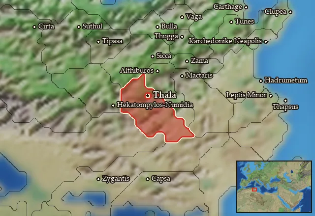 Map of Massylia Meridionalis and its neighbours