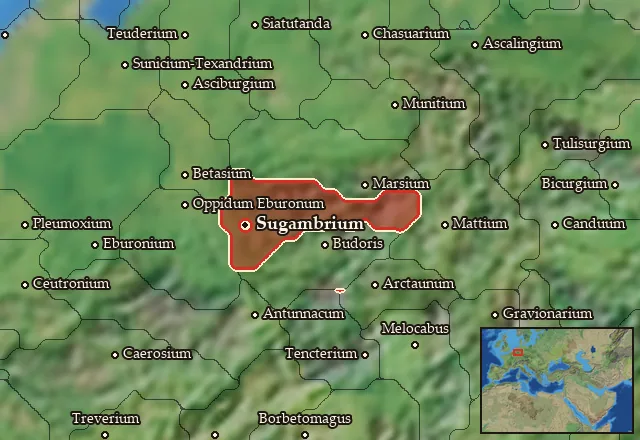 Map of Sugambria and its neighbours
