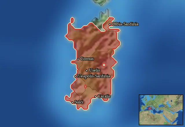 Regions carrying Sardinian