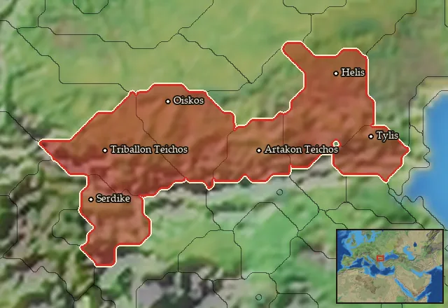 Regions carrying Galato-thracian