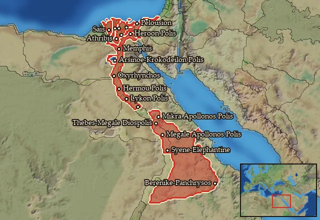Regions carrying Egyptian