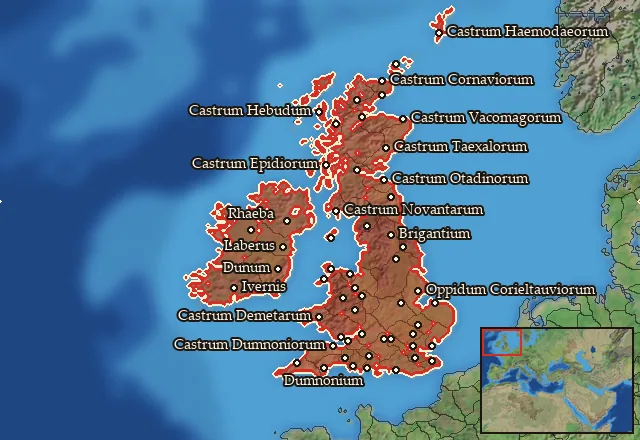 Regions carrying Brittonic