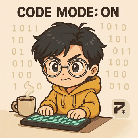 Animação ilustrando ciência de dados e programação