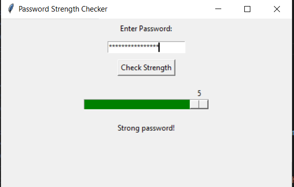 Password strength checker showing a strong password result