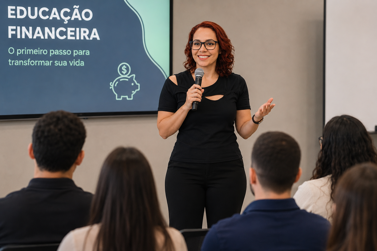 Tati Silva palestrando sobre Educação Financeira