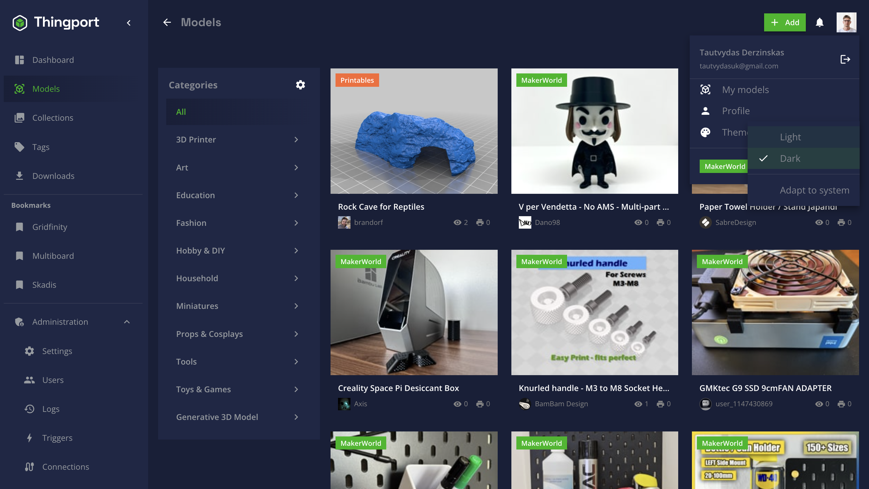 Dark theme