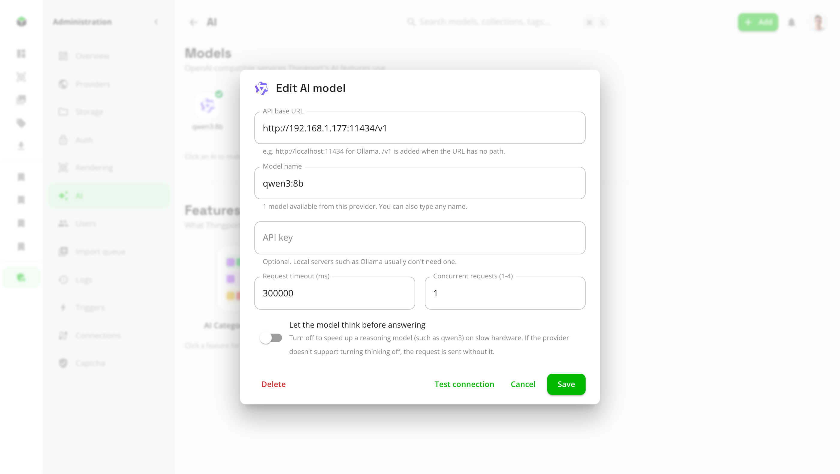 Adding an AI model