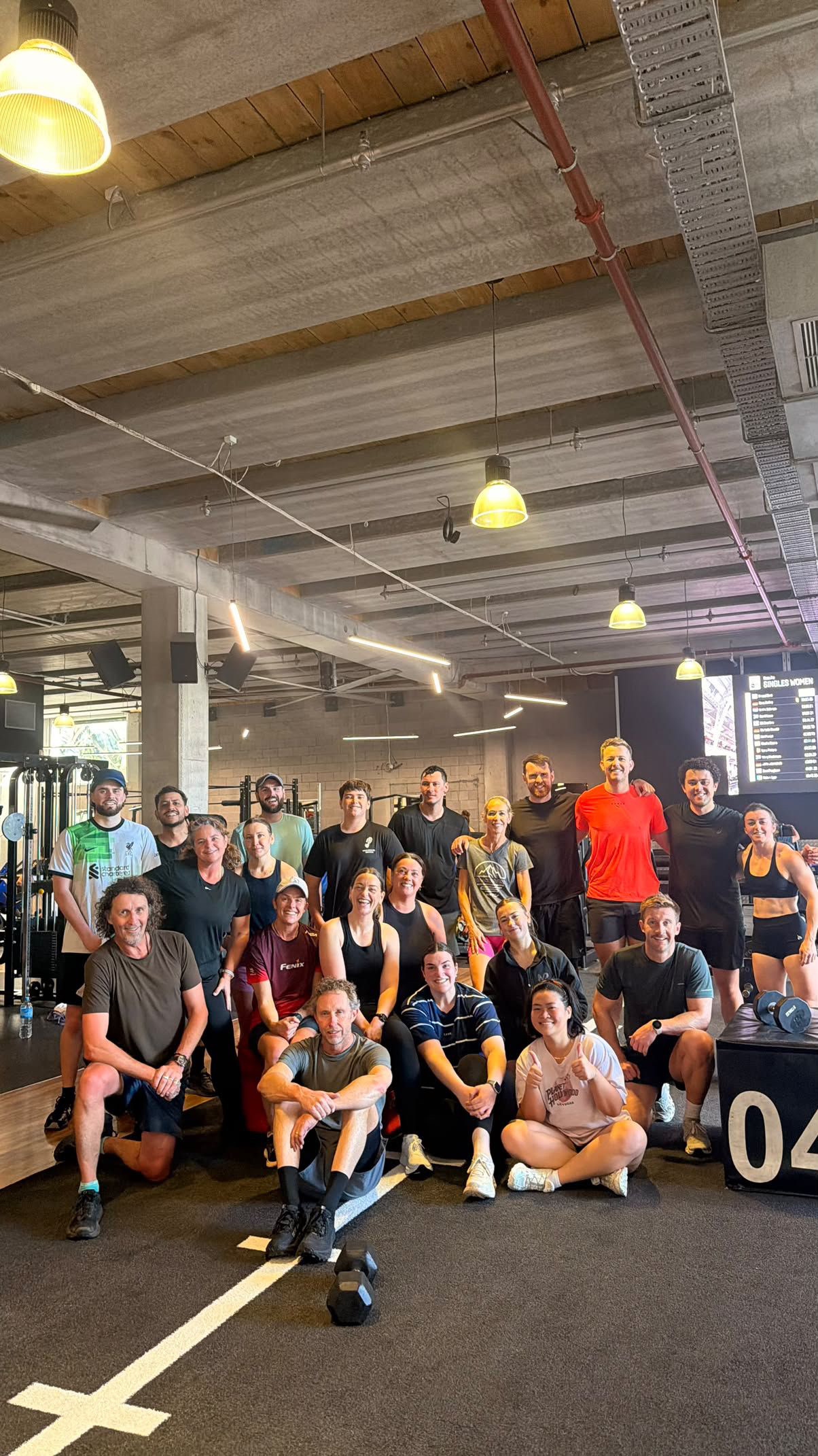 Large group of M2 HYROX athletes together on race day