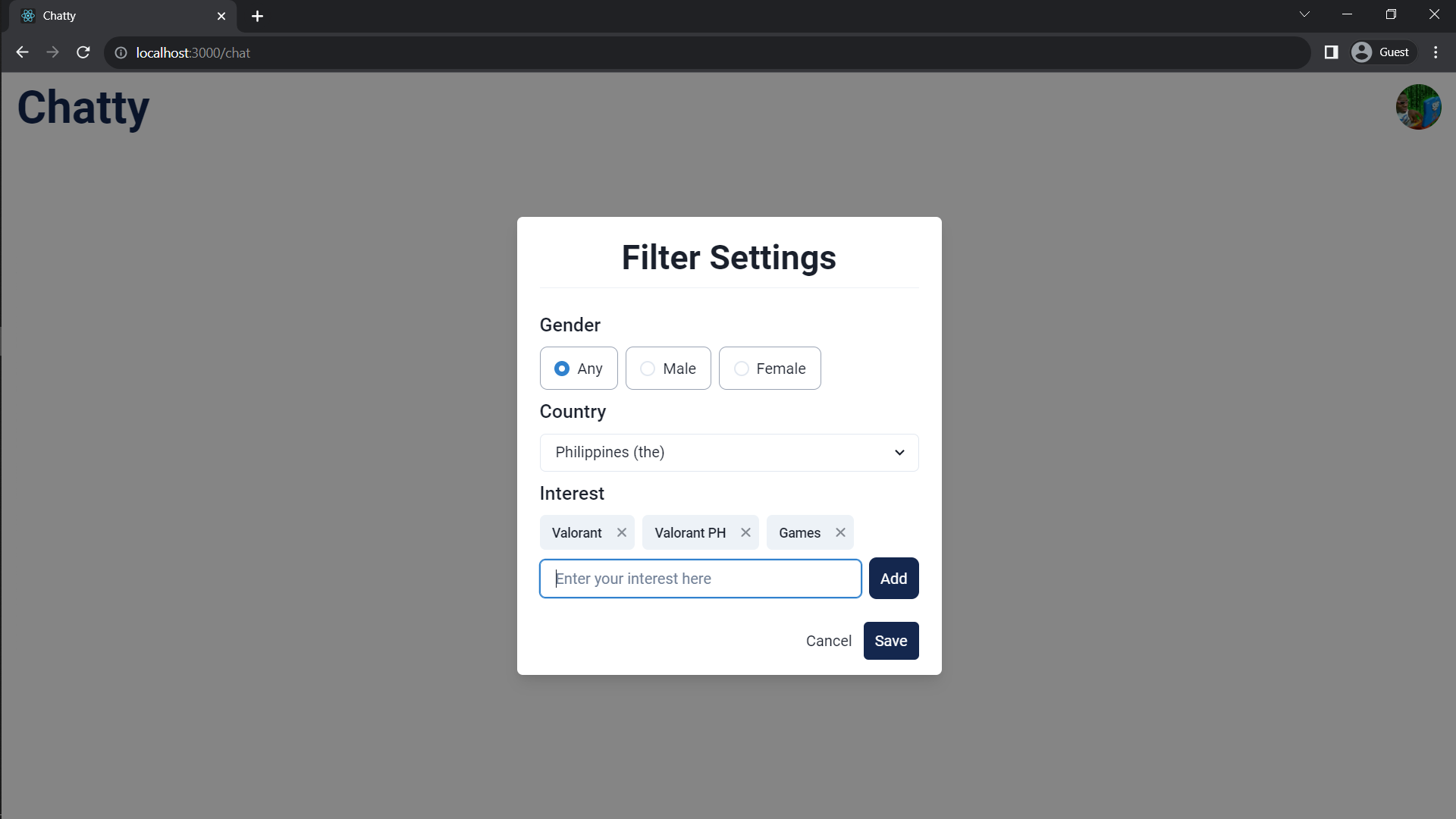 GitHub - TcBello/chatty: Simple Dating Website