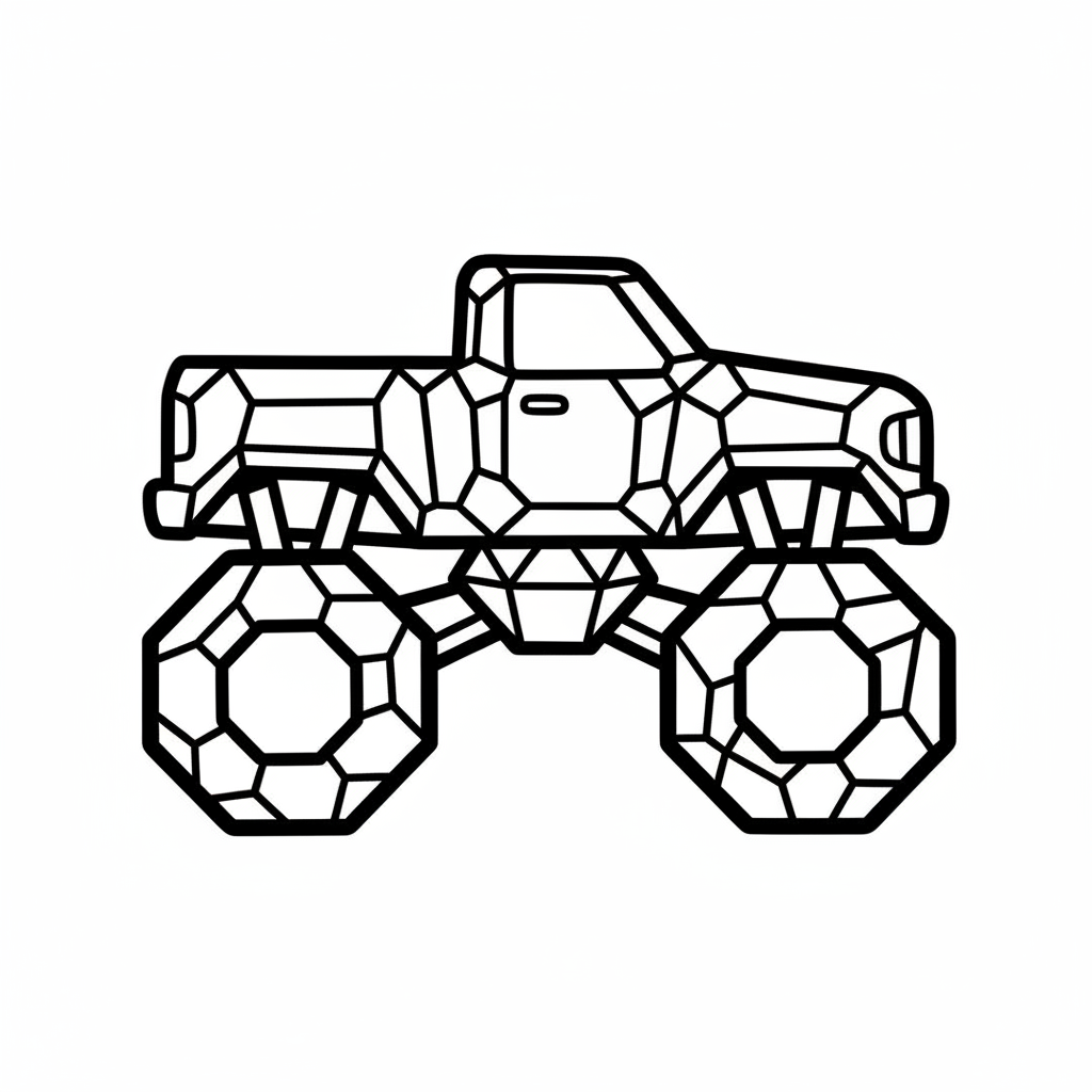 Crystal Monster Truck Coloring Pages — Diamond Crystal Monster Truck