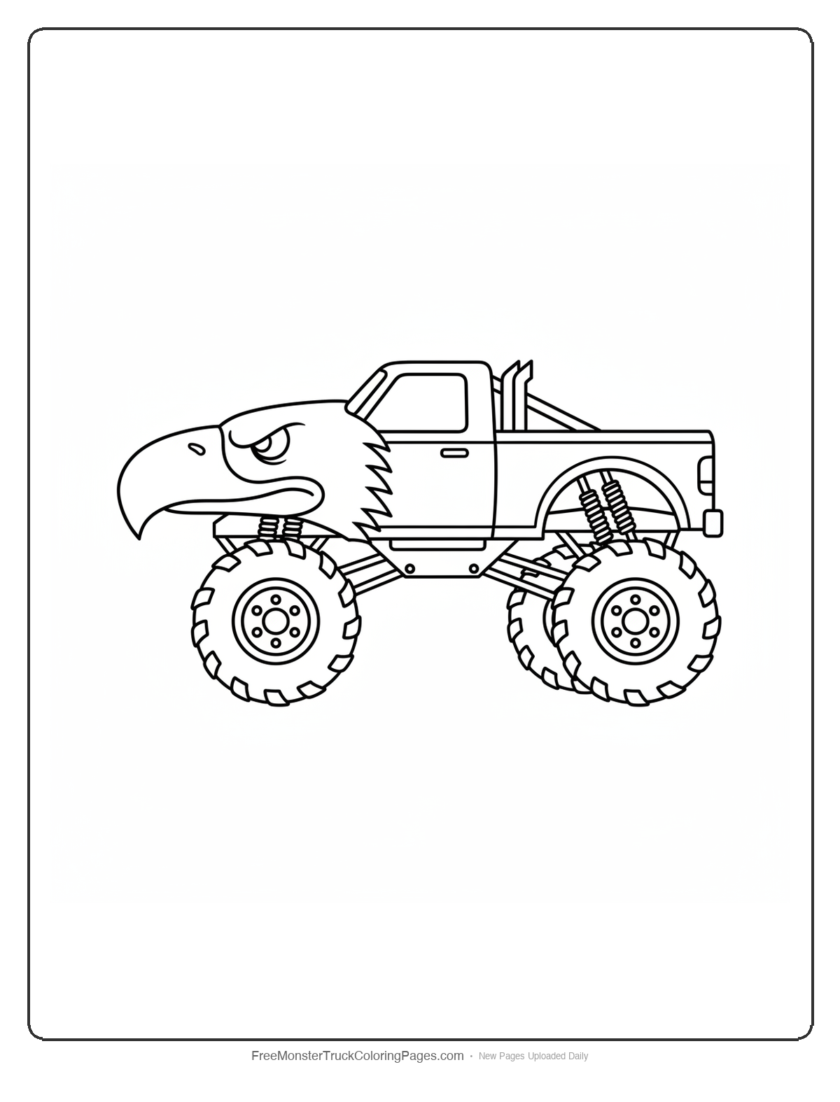 Eagle Monster Truck Coloring Pages — Eagle Beak Bumper Truck