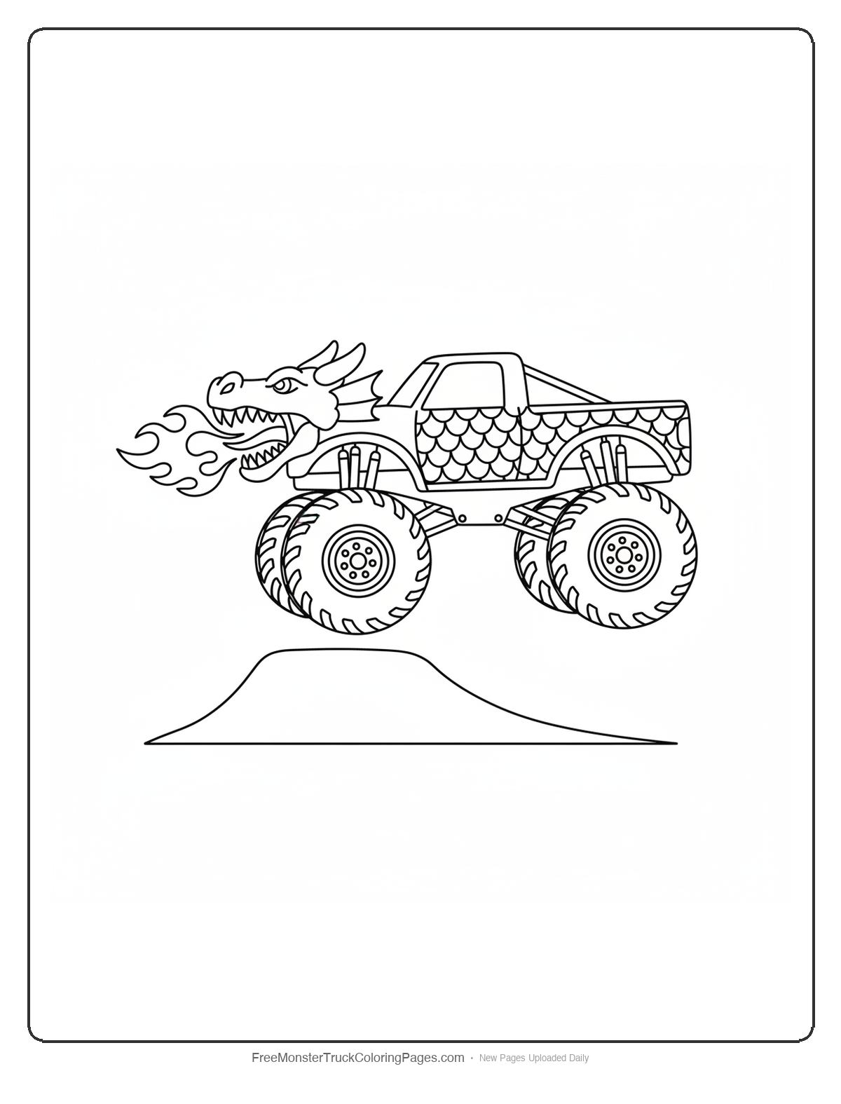 Dragon Monster Truck Coloring Pages — Fire-Breathing Dragon Truck
