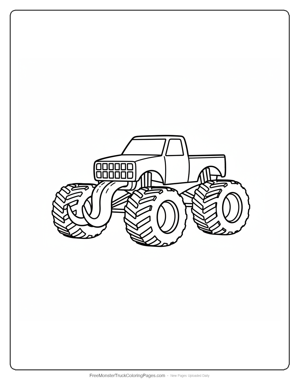 Komodo Dragon Monster Truck Coloring Pages — Forked Tongue Bumper Truck