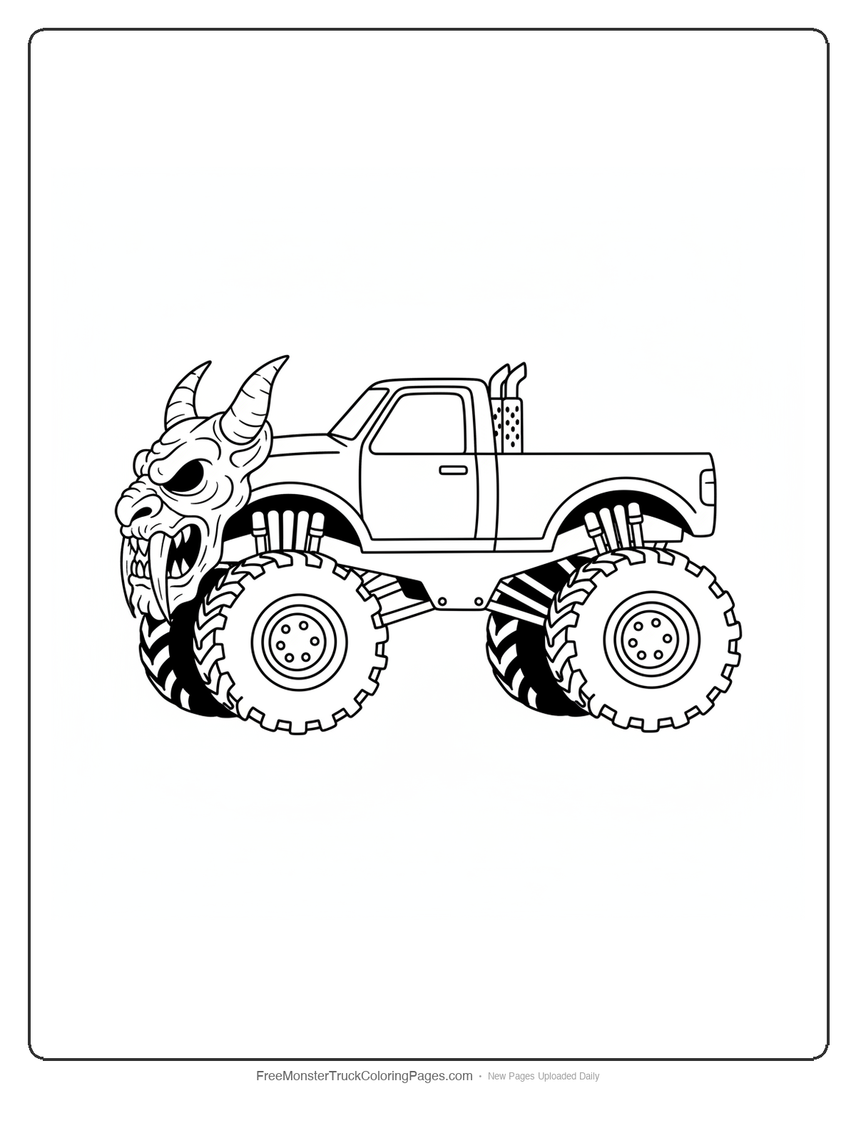 Gargoyle Monster Truck Coloring Pages — Gargoyle Face Grille Truck