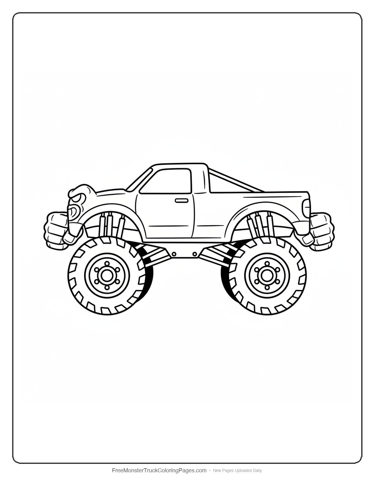 Gorilla Monster Truck Coloring Pages — Gorilla Fist Bumper Truck