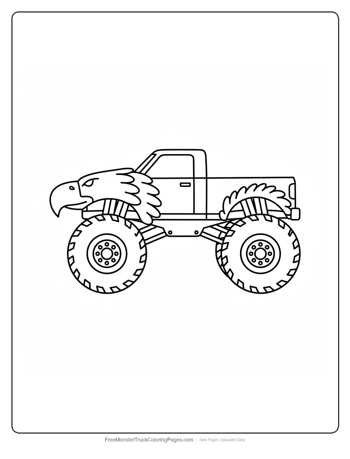 Griffin Monster Truck Coloring Pages — Griffin Beak Hood Truck