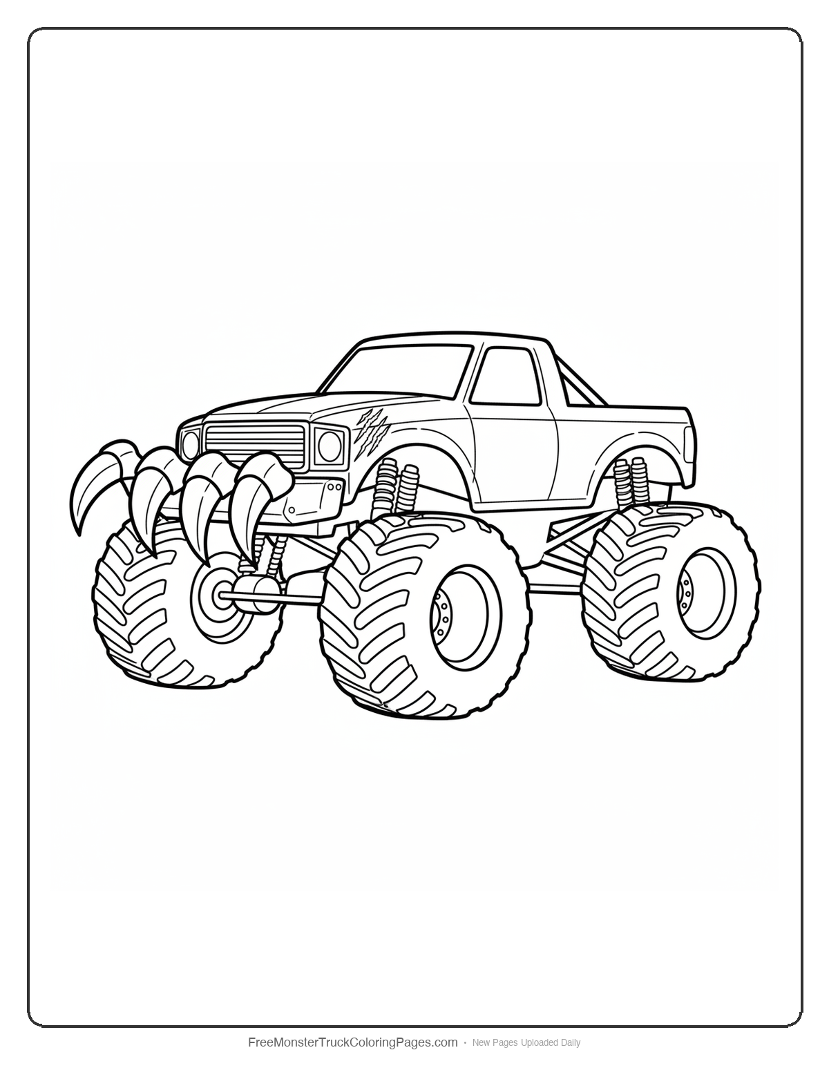 Bear Monster Truck Coloring Pages — Grizzly Claw Bumper Truck