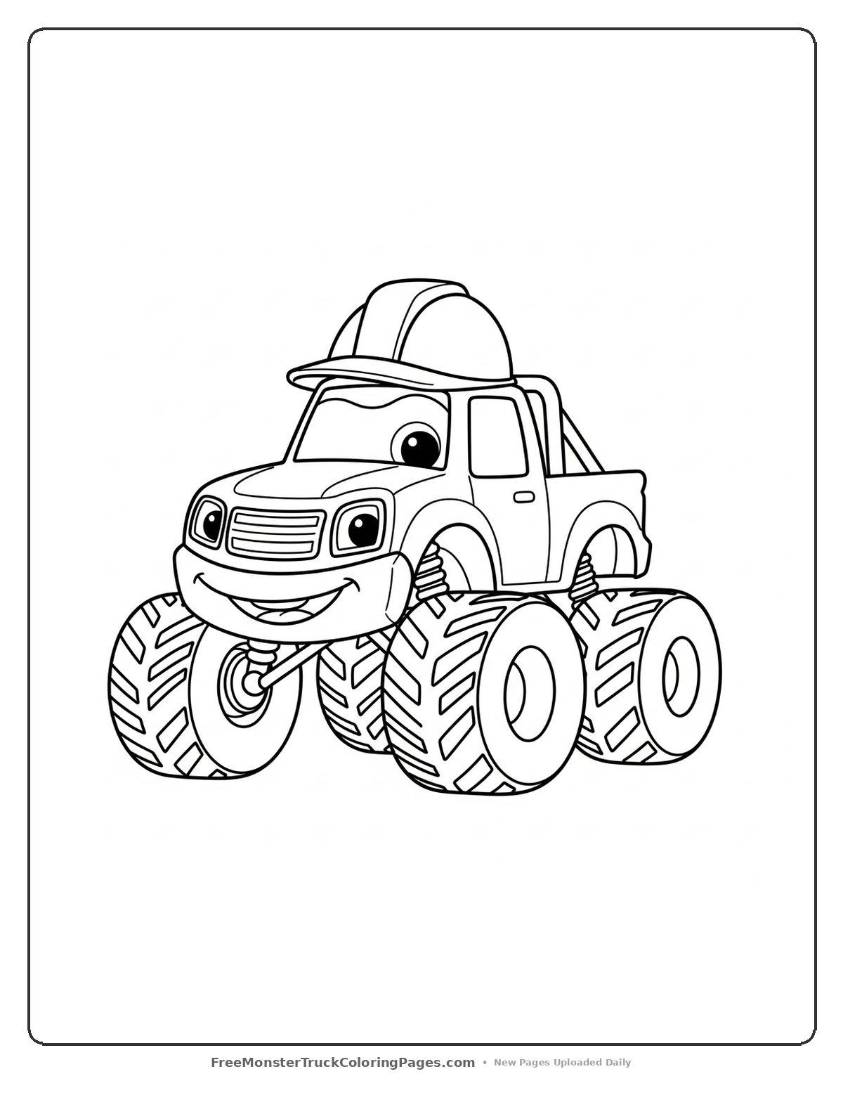 Construction Monster Truck Coloring Pages — Hard Hat Hero Monster Truck