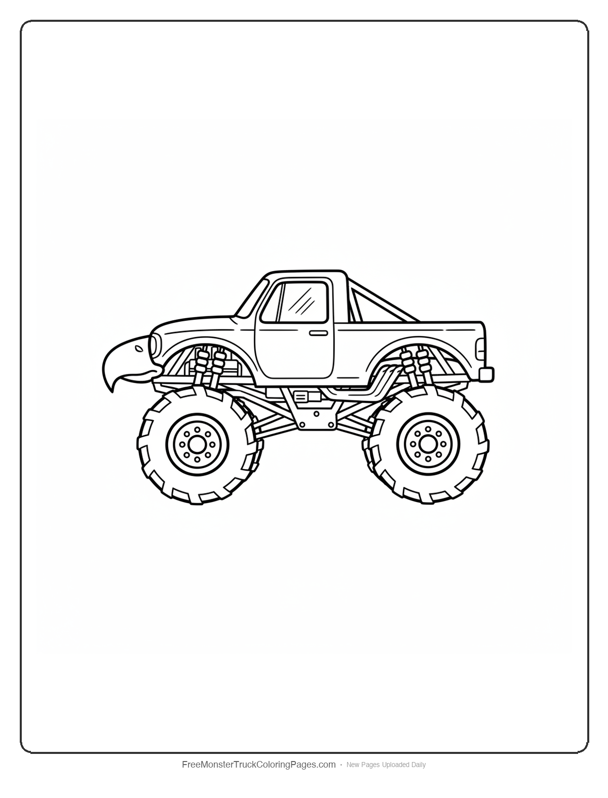 Hawk Monster Truck Coloring Pages — Hawk Beak Ram Truck
