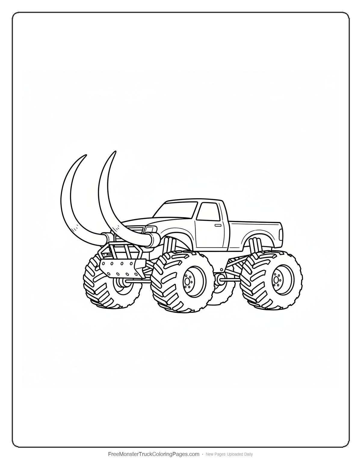 Mammoth Monster Truck Coloring Pages — Mammoth Tusk Bumper Truck